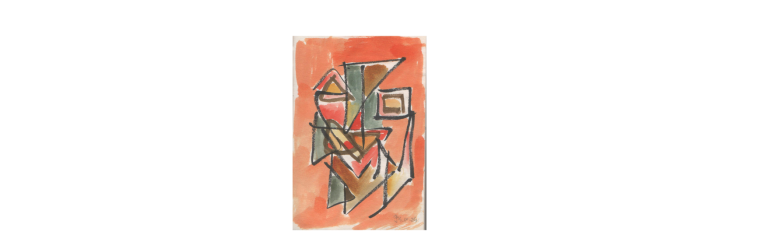 Acuarela, imagen abstracta del Standum est chartae, por Jesús Delgado Echeverría